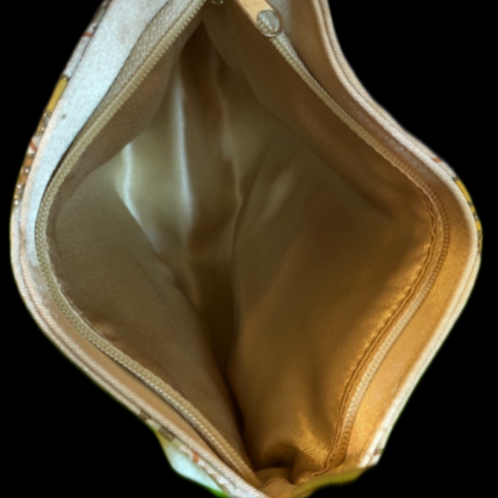 Ultimate Gold Satin Cosmetic Bag W/ Handle - Picture 5 of 7